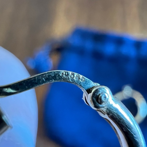 14k solid gold hoops - Picture 4 of 5